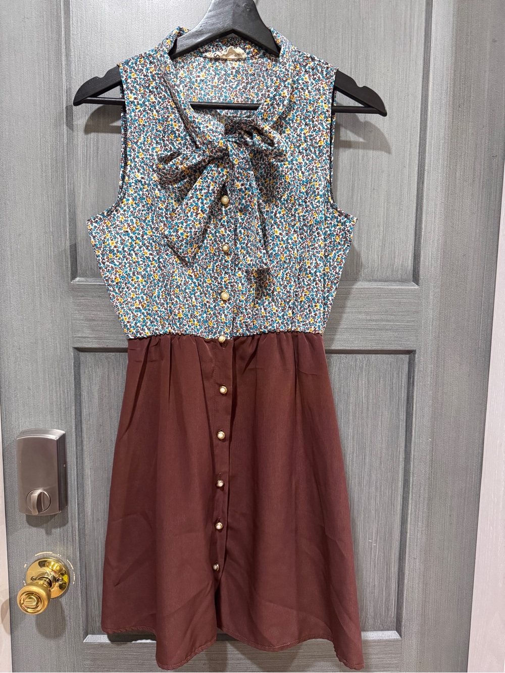 Urban Outfitters Urban Renewal Floral bow tie neck dress vintage made in England